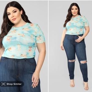 Angel Mesh Top - Plus Size 2X